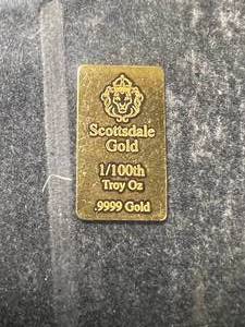1/100TH TROY OZ .9999 FINE GOLD SCOTTSDALE BAR