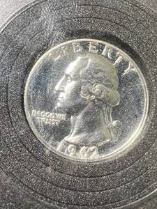 lot 12 image: 1962 US PROOF WASHINGTON QUARTER IN CASE