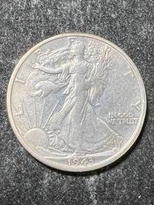 lot 13 image: 1943-S US WALKING LIBERTY HALF DOLLAR