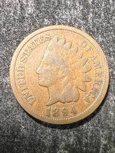 lot 34 image: 1894 US INDIAN HEAD CENT