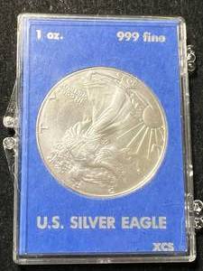 lot 35 image: 2025 AMERICAN SILVER EAGLE 1 TROY OZ .999 FINE SILVER IN CASE