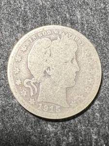 lot 44 image: 1915-D US BARBER QUARTER
