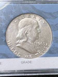 lot 45 image: 1963-D US FRANKLIN HALF DOLLAR IN CASE