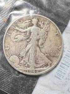 lot 57 image: 1942-S US WALKING LIBERTY HALF DOLLAR
