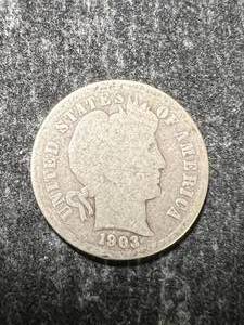 lot 60 image: 1903 US BARBER DIME