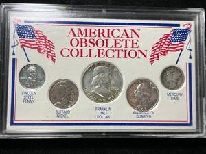 lot 65 image: AMERICAN OBSOLETE COLLECTION 5 COIN SET