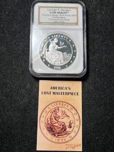 lot 66 image: 1.5 TROY OZ .999 FINE SILVER LIBERTY ROUND NGC GEM PROOF