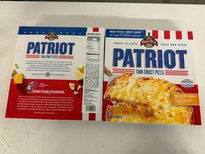 lot 150 image: 2x Brew Pub Patriot Thin Crust Cheese Pizza