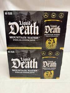 lot 311 image: 2x 6pk Liquid Death Water- Sparkling Mountain Water