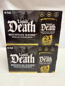 lot 312 image: 2x 6pk Liquid Death Water- Sparkling Mountain Water