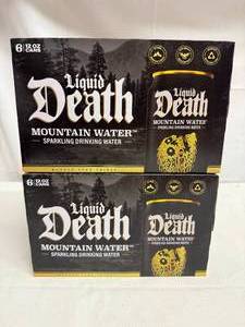 lot 313 image: 2x 6pk Liquid Death Water- Sparkling Mountain Water