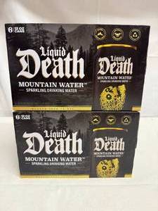 lot 314 image: 2x 6pk Liquid Death Water- Sparkling Mountain Water