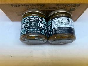 lot 328 image: MM. 6x 6.5oz Organic Bruschetta Pesto-Freaky Flag Organics