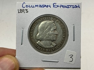 lot 3 image: 1893 Columbian Exposition Commemorative Silver Half Dollar