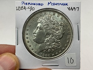 lot 10 image: 1884-OO Morgan Silver Dollar VAM-7
