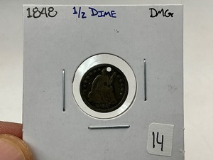 lot 14 image: 1848 Silver Half Dime