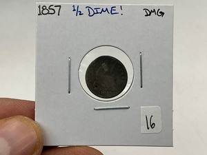 lot 16 image: 1857 Silver Half Dime