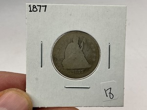 lot 18 image: 1877 Silver Seated Quarter