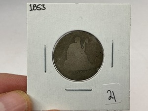 lot 21 image: 1853 Silver Seated Quarter