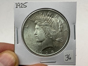 lot 36 image: 1925 Silver Peace Dollar