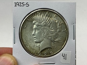 lot 41 image: 1925-S Silver Peace Dollar