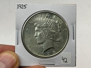 lot 42 image: 1925 Silver Peace Dollar