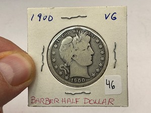 lot 46 image: 1900 Barber Silver Half Dollar