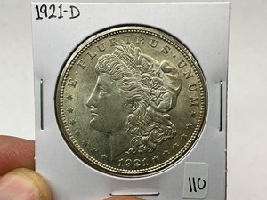 lot 110 image: 1921-D Morgan Silver Dollar