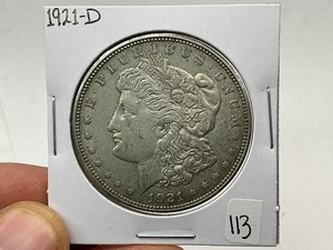 lot 113 image: 1921-D Morgan Silver Dollar