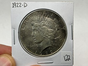 lot 122 image: 1922-D Silver Peace Dollar