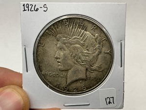 lot 127 image: 1926-S Silver Peace Dollar