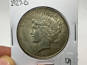 lot 129 image: 1927-D Silver Peace Dollar