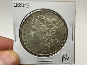 lot 156 image: 1881-S Morgan Silver Dollar