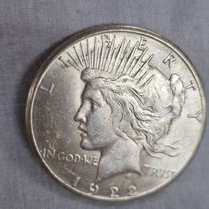 lot 22 image: 1922S Peace Dollar X.F. $1