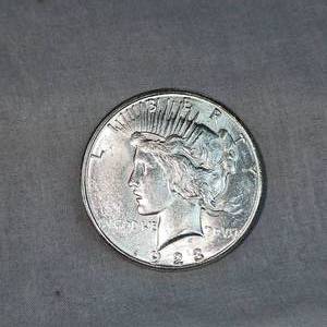 lot 47 image: 1923 S Peace Dollar $1 AU