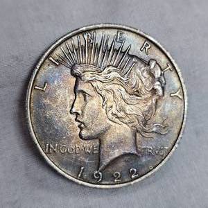 lot 88 image: 1922 Peace Dollar $1-Beautiful RoseGold Toning