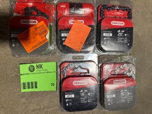 lot 70 image: Lot of assorted Oregon chain saw chains various models and sizes customer return see pictures