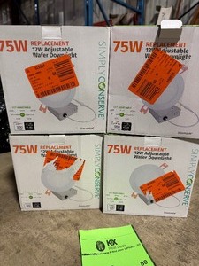lot 80 image: Lot of 4 Simply Conserve 6 in. Slim Downlight CCT Selectable LED Recessed Downlight with Remote J-Box customer return see pictures