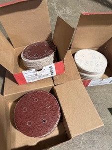 lot 74 image: Lot of assorted Sungold Abrasives various grits hook and loop discs customer return see pictures