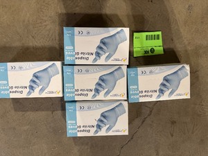 lot 112 image: Lot of 5 boxes of Disposable Nitrile Gloves