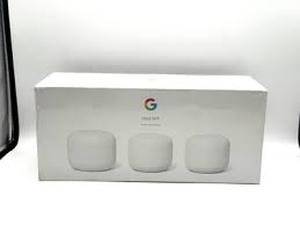 lot 4 image: Google Nest Wifi - Mesh Router AC2200 and 2 Points with Google Assistant - 3 Pack Customer Returns See Pictures