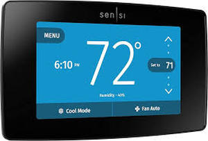 lot 76 image: Sensi Touch Smart Thermostat, Touchscreen Color Display, Wi-Fi r-day Programmable , Data Privacy- Black Customer return see pictures