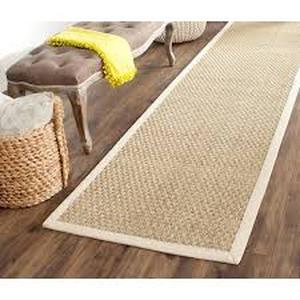 lot 147 image: SAFAVIEH Natural Fiber 3 ft. x 22 ft. NaturalIvory Border Woven Runner Rug Customer Returns See Pictures