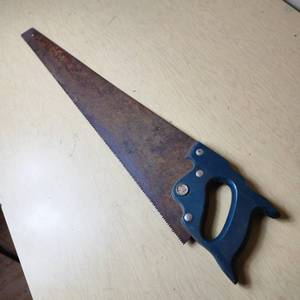 lot 13 image: Hand Saw with Blue Handle
