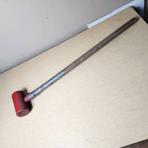 lot 34 image: Steel Mallet with Wooden Handle