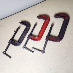 lot 63 image: Lot of 3 C-Clamps Various Brands