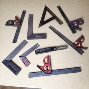 lot 87 image: Lot of Combination Squares and Tools including Stanley and Empire