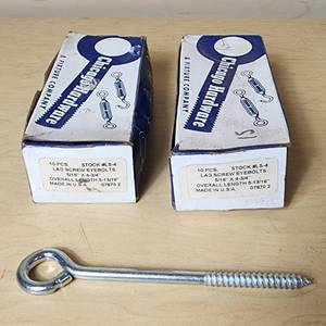 lot 138 image: Chicago Hardware & Fixture Company Lag Screw Eye Bolts