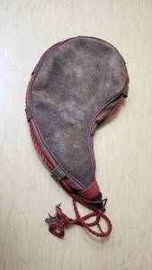 lot 220 image: Leather Bota Bag with Red Trim and Rope Strap