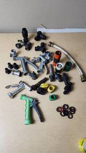 lot 226 image: Assorted Garden Hose Connectors, Nozzles, and Accessories